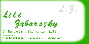 lili zaborszky business card